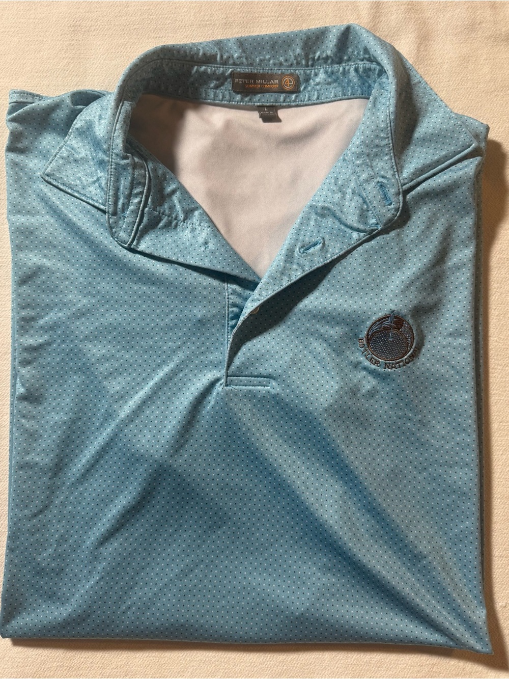 Peter Millar Sky Blue Performance Polo with Embroidered Crest